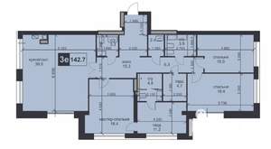3-к квартира, строящийся дом, 143м2, 2/9 этаж