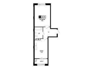 1-к квартира, вторичка, 48м2, 8/14 этаж