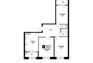 3-к квартира, вторичка, 87м2, 12/20 этаж