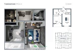 1-к квартира, вторичка, 39м2, 4/20 этаж