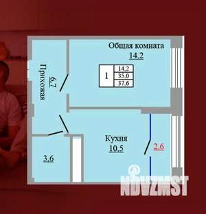 1-к квартира, вторичка, 38м2, 9/9 этаж