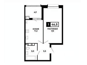 1-к квартира, вторичка, 45м2, 4/24 этаж