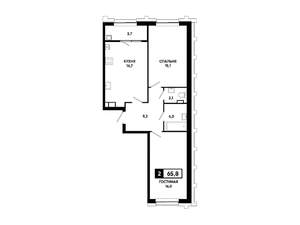2-к квартира, вторичка, 66м2, 11/21 этаж