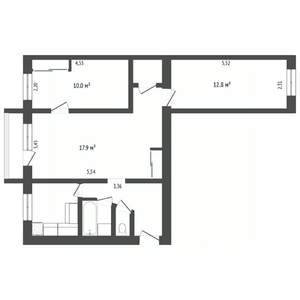 3-к квартира, вторичка, 59м2, 5/5 этаж