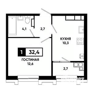 1-к квартира, вторичка, 32м2, 21/21 этаж