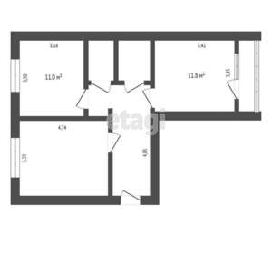 2-к квартира, вторичка, 64м2, 5/6 этаж