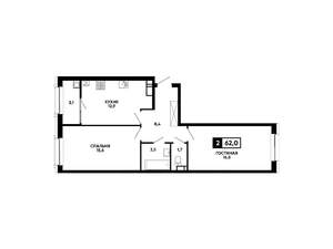 2-к квартира, вторичка, 62м2, 12/12 этаж