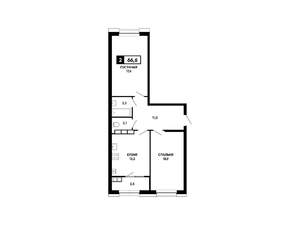 2-к квартира, вторичка, 67м2, 20/20 этаж