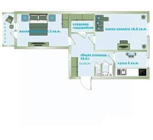 2-к квартира, вторичка, 48м2, 5/5 этаж