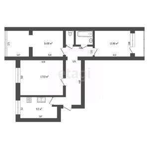 3-к квартира, вторичка, 71м2, 10/10 этаж