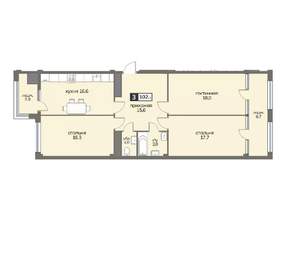 3-к квартира, строящийся дом, 103м2, 9/12 этаж