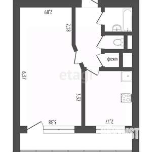 1-к квартира, вторичка, 40м2, 5/5 этаж