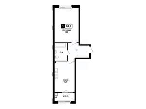 1-к квартира, вторичка, 48м2, 2/14 этаж