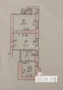 3-к квартира, вторичка, 50м2, 2/2 этаж