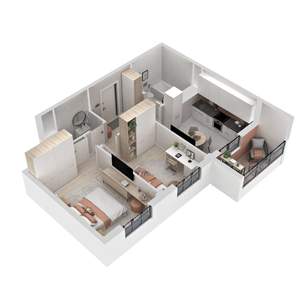 2-к квартира, вторичка, 51м2, 6/21 этаж