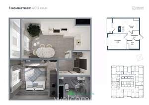 1-к квартира, вторичка, 40м2, 11/20 этаж