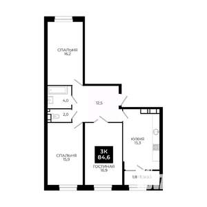 3-к квартира, вторичка, 85м2, 18/24 этаж
