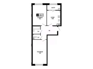 2-к квартира, вторичка, 62м2, 3/24 этаж