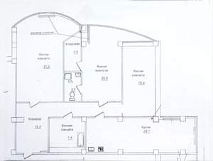 3-к квартира, сданный дом, 129м2, 2/13 этаж