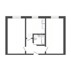 2-к квартира, вторичка, 44м2, 1/5 этаж