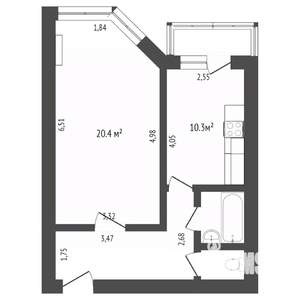 1-к квартира, вторичка, 30м2, 9/17 этаж
