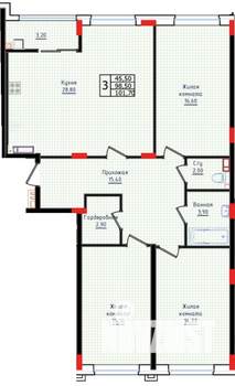 3-к квартира, вторичка, 102м2, 5/10 этаж