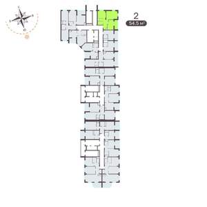 2-к квартира, вторичка, 55м2, 7/19 этаж