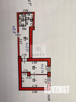 2-к квартира, вторичка, 38м2, 1/2 этаж