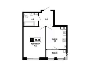 1-к квартира, вторичка, 36м2, 8/24 этаж