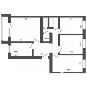 4-к квартира, вторичка, 110м2, 7/9 этаж