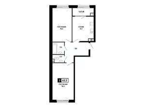 2-к квартира, вторичка, 62м2, 5/14 этаж