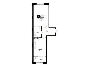 1-к квартира, вторичка, 48м2, 9/14 этаж
