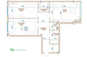 2-к квартира, вторичка, 89м2, 7/8 этаж