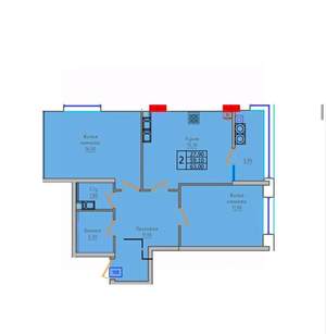 2-к квартира, строящийся дом, 63м2, 14/18 этаж