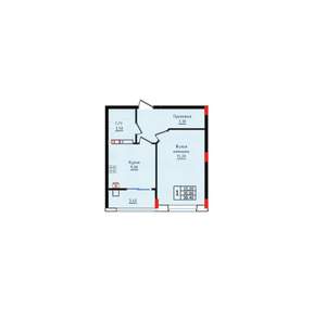 1-к квартира, вторичка, 38м2, 10/10 этаж