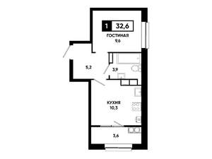 1-к квартира, вторичка, 33м2, 15/19 этаж