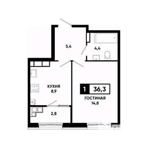 1-к квартира, вторичка, 36м2, 18/18 этаж