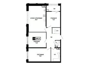 2-к квартира, вторичка, 90м2, 5/24 этаж