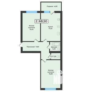 2-к квартира, вторичка, 69м2, 2/5 этаж