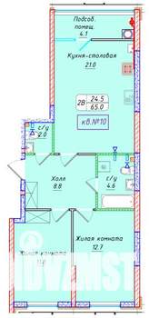 2-к квартира, вторичка, 65м2, 2/22 этаж
