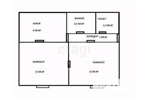 2-к квартира, вторичка, 50м2, 1/3 этаж