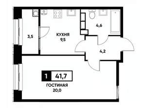 1-к квартира, вторичка, 42м2, 12/12 этаж