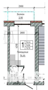 Студия квартира, вторичка, 20м2, 2/3 этаж