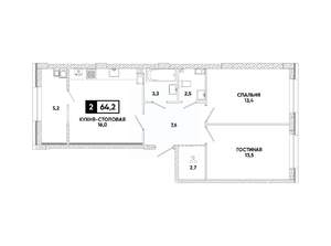 1-к квартира, вторичка, 64м2, 3/12 этаж