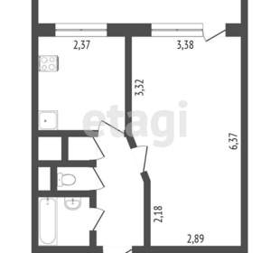 1-к квартира, вторичка, 42м2, 5/19 этаж
