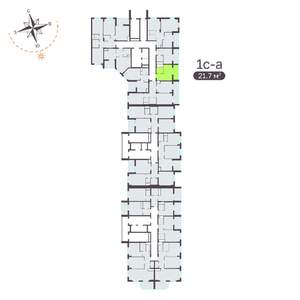 Студия квартира, вторичка, 22м2, 7/19 этаж