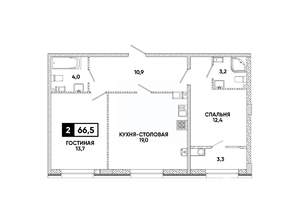 1-к квартира, вторичка, 67м2, 3/16 этаж