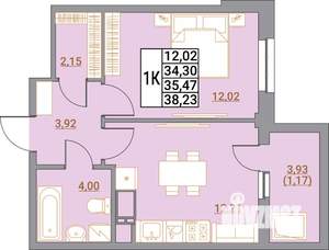 1-к квартира, вторичка, 38м2, 16/21 этаж