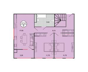 5-к квартира, строящийся дом, 127м2, 5/6 этаж
