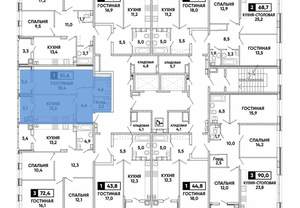 1-к квартира, сданный дом, 51м2, 23/25 этаж